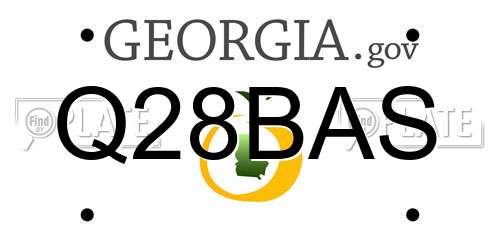Q28BAS Georgia License Plate