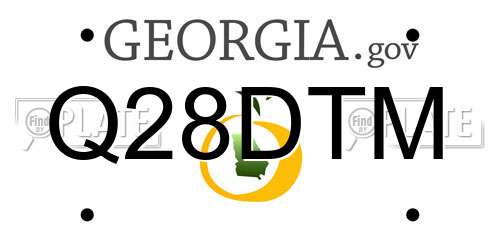 Q28DTM Georgia License Plate