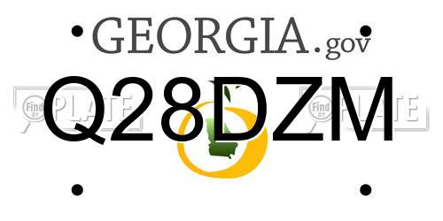 Q28DZM Georgia License Plate