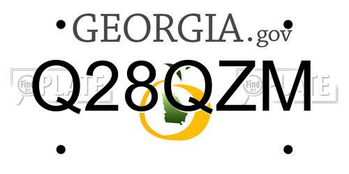 Q28QZM Georgia License Plate