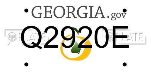 Q2920E Georgia License Plate