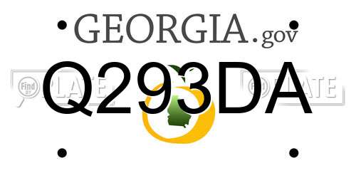 Q293DA Georgia License Plate