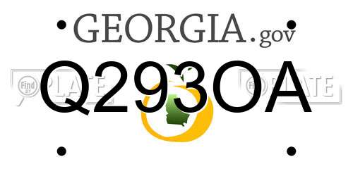 Q293OA Georgia License Plate