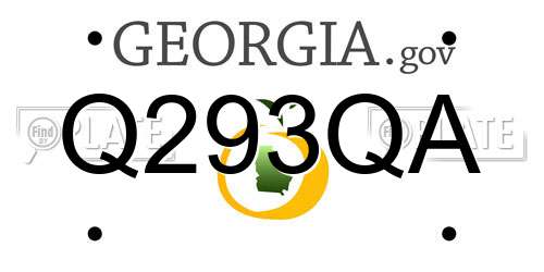 Q293QA Georgia License Plate