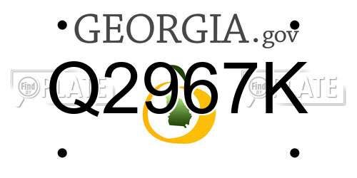 Q2967K Georgia License Plate