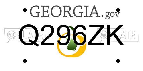 Q296ZK Georgia License Plate