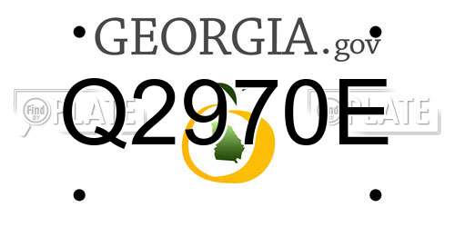 Q2970E Georgia License Plate