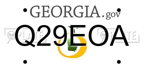 Q29EOA Georgia License Plate
