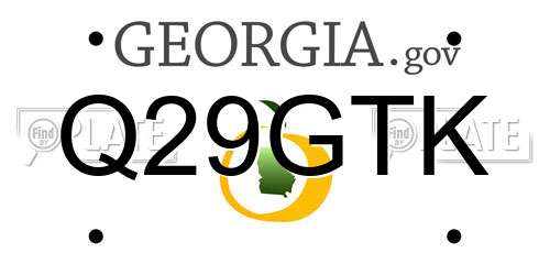 Q29GTK Georgia License Plate