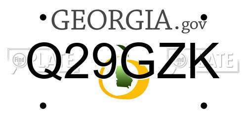 Q29GZK Georgia License Plate