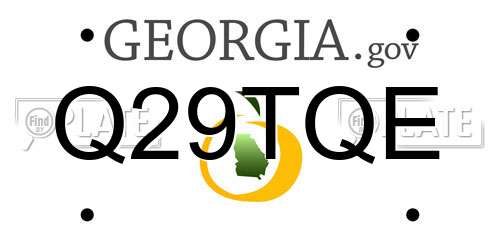 Q29TQE Georgia License Plate