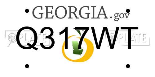 Q317WT Georgia License Plate