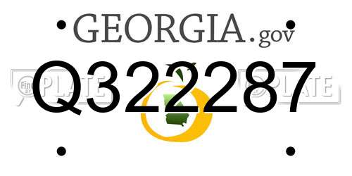 Q322287 Georgia License Plate