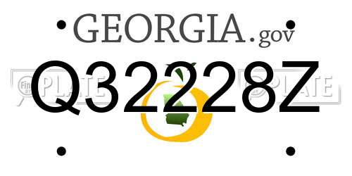 Q32228Z Georgia License Plate