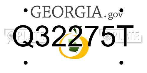 Q32275T Georgia License Plate