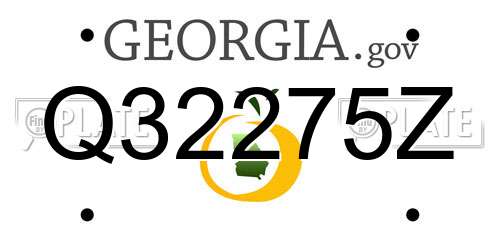 Q32275Z Georgia License Plate