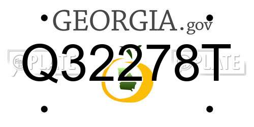 Q32278T Georgia License Plate