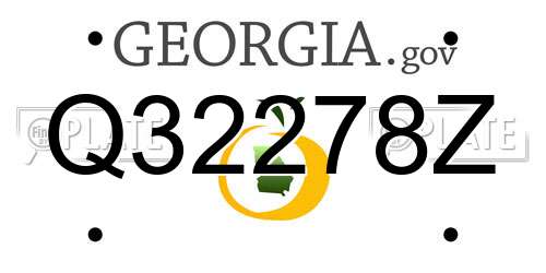 Q32278Z Georgia License Plate