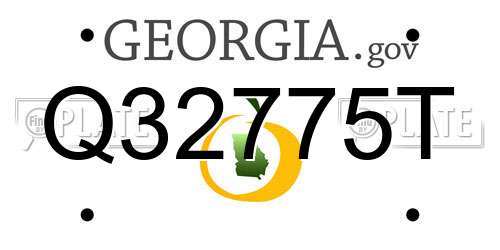 Q32775T Georgia License Plate