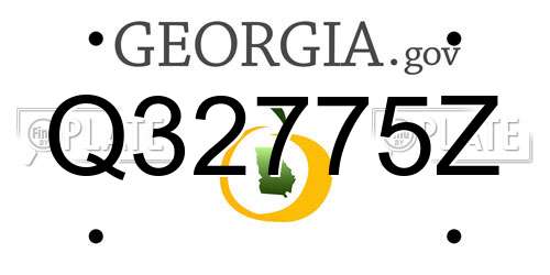 Q32775Z Georgia License Plate