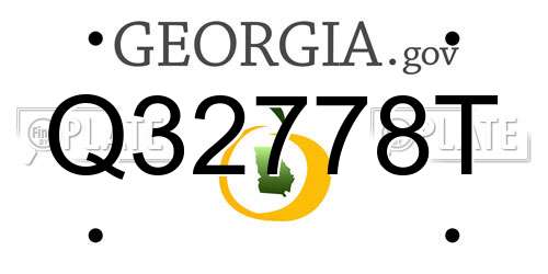 Q32778T Georgia License Plate