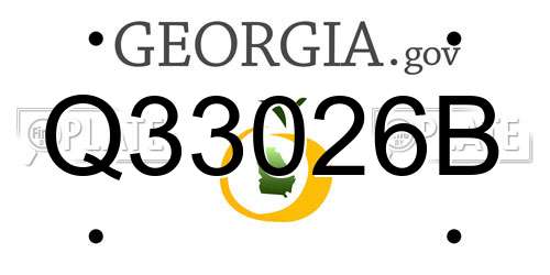 Q33026B Georgia License Plate