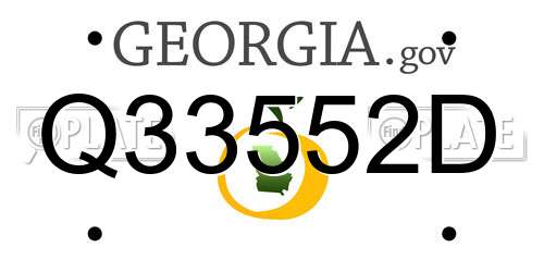 Q33552D Georgia License Plate