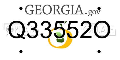 Q33552O Georgia License Plate