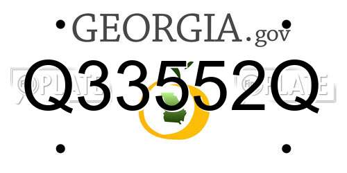 Q33552Q Georgia License Plate