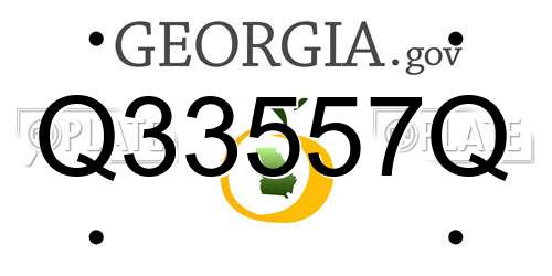Q33557Q Georgia License Plate