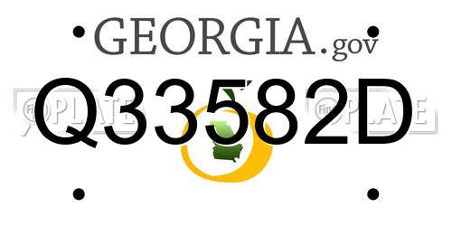 Q33582D Georgia License Plate