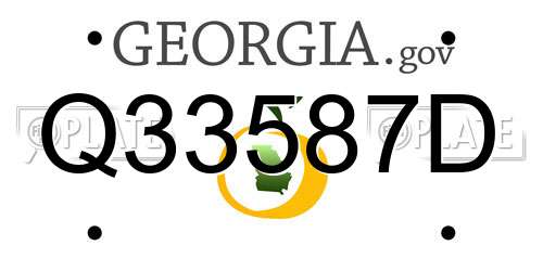 Q33587D Georgia License Plate
