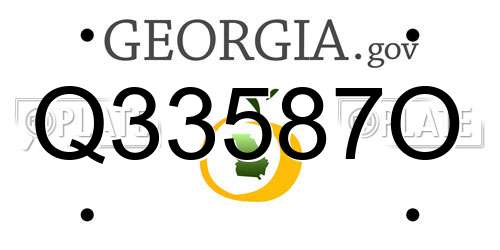 Q33587O Georgia License Plate