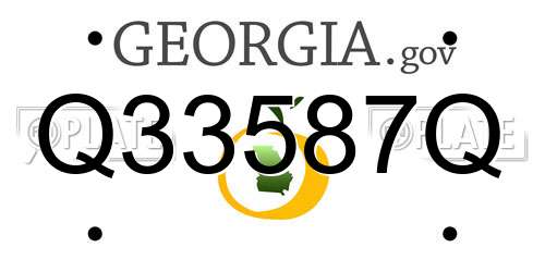 Q33587Q Georgia License Plate