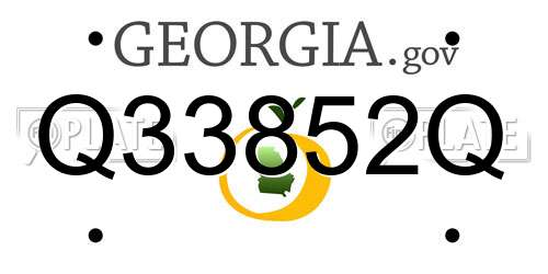 Q33852Q Georgia License Plate