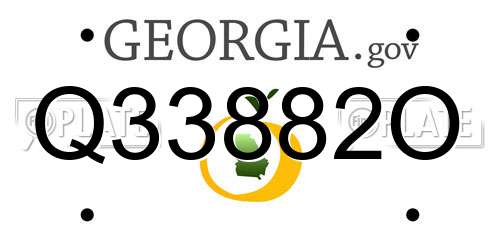 Q33882O Georgia License Plate