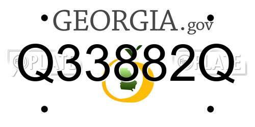 Q33882Q Georgia License Plate