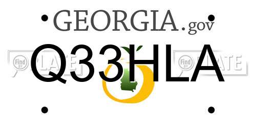 Q33HLA Georgia License Plate