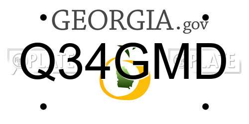 Q34GMD Georgia License Plate