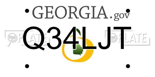 Q34LJT Georgia License Plate
