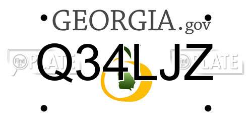 Q34LJZ Georgia License Plate
