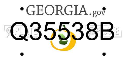 Q35538B Georgia License Plate