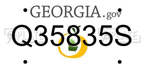 Q35835S Georgia License Plate