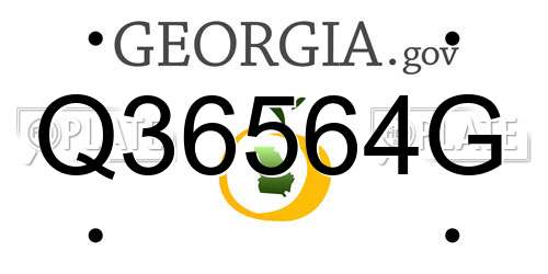 Q36564G Georgia License Plate