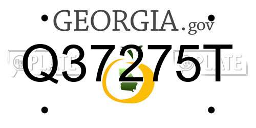 Q37275T Georgia License Plate
