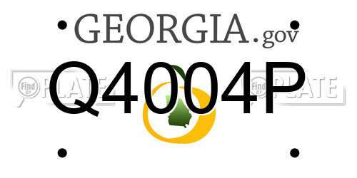 Q4004P Georgia License Plate