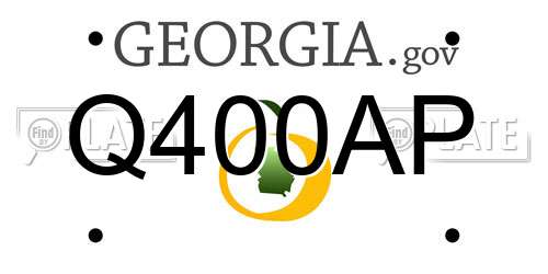 Q400AP Georgia License Plate