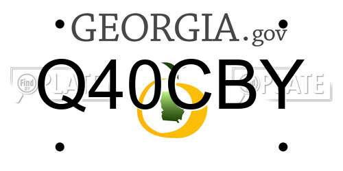 Q40CBY Georgia License Plate