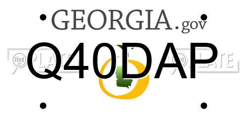 Q40DAP Georgia License Plate