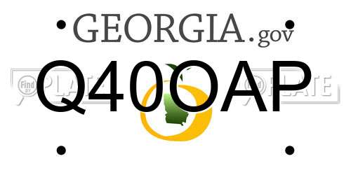 Q40OAP Georgia License Plate